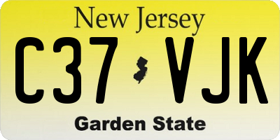 NJ license plate C37VJK