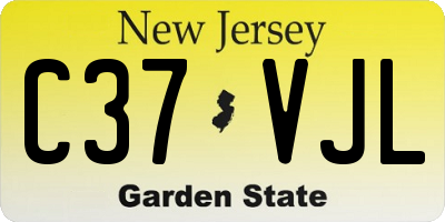 NJ license plate C37VJL