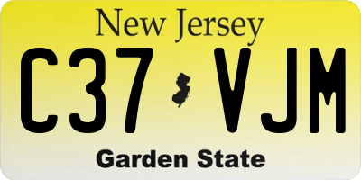 NJ license plate C37VJM
