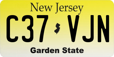 NJ license plate C37VJN