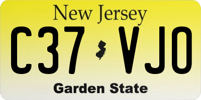 NJ license plate C37VJO