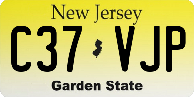 NJ license plate C37VJP