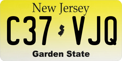 NJ license plate C37VJQ