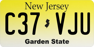 NJ license plate C37VJU