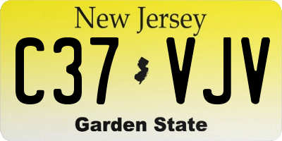 NJ license plate C37VJV