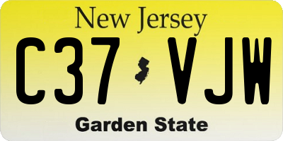 NJ license plate C37VJW