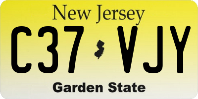 NJ license plate C37VJY