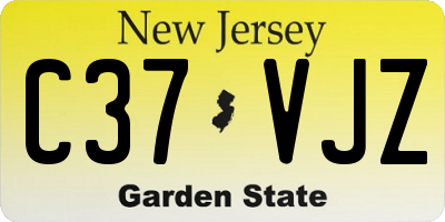 NJ license plate C37VJZ