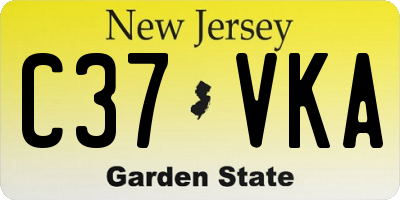 NJ license plate C37VKA