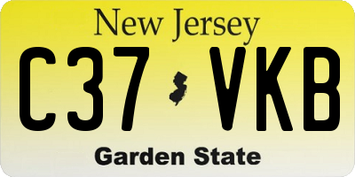 NJ license plate C37VKB