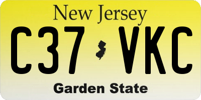 NJ license plate C37VKC