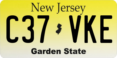 NJ license plate C37VKE
