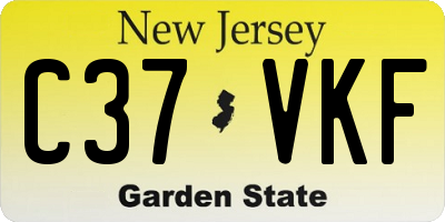 NJ license plate C37VKF