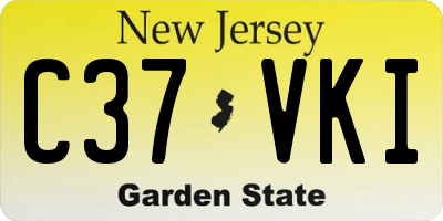 NJ license plate C37VKI