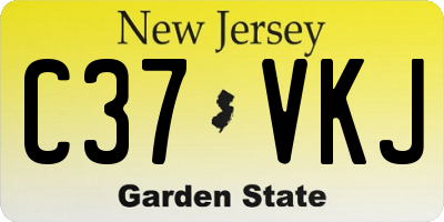 NJ license plate C37VKJ