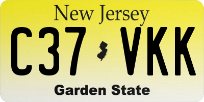 NJ license plate C37VKK