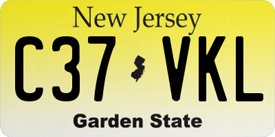 NJ license plate C37VKL