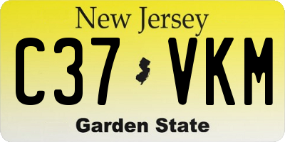 NJ license plate C37VKM