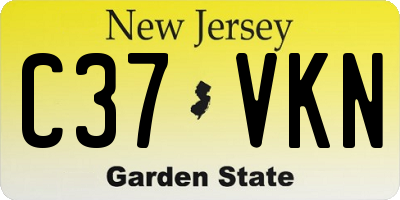 NJ license plate C37VKN