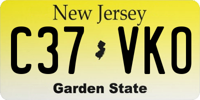 NJ license plate C37VKO