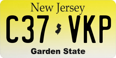 NJ license plate C37VKP