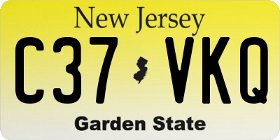 NJ license plate C37VKQ