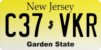 NJ license plate C37VKR