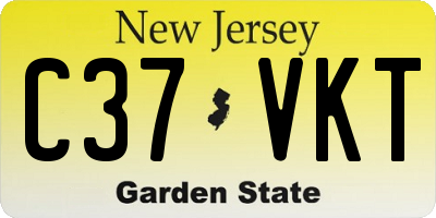 NJ license plate C37VKT