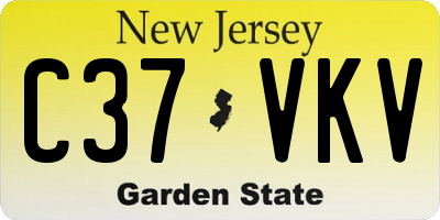 NJ license plate C37VKV