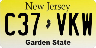 NJ license plate C37VKW