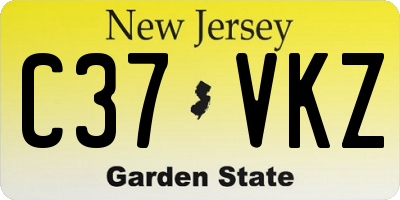 NJ license plate C37VKZ
