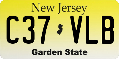 NJ license plate C37VLB