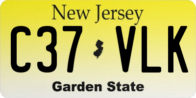 NJ license plate C37VLK
