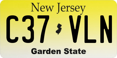 NJ license plate C37VLN