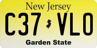 NJ license plate C37VLO