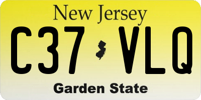 NJ license plate C37VLQ