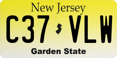 NJ license plate C37VLW