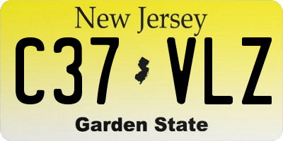 NJ license plate C37VLZ
