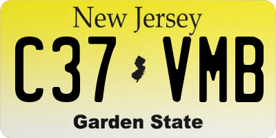 NJ license plate C37VMB
