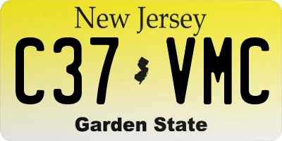 NJ license plate C37VMC