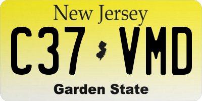 NJ license plate C37VMD