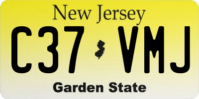NJ license plate C37VMJ