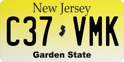 NJ license plate C37VMK
