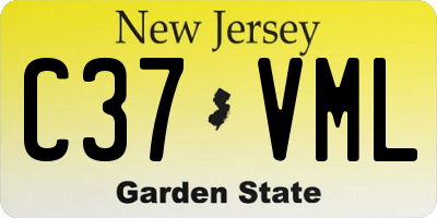 NJ license plate C37VML