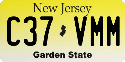 NJ license plate C37VMM