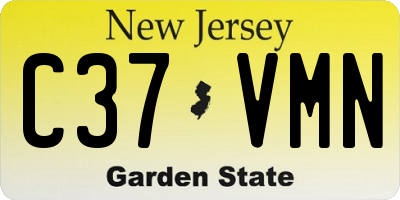 NJ license plate C37VMN