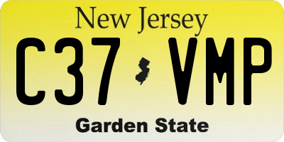 NJ license plate C37VMP