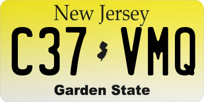NJ license plate C37VMQ