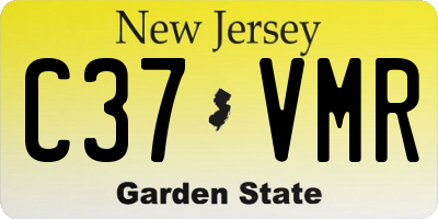 NJ license plate C37VMR