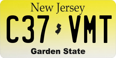 NJ license plate C37VMT